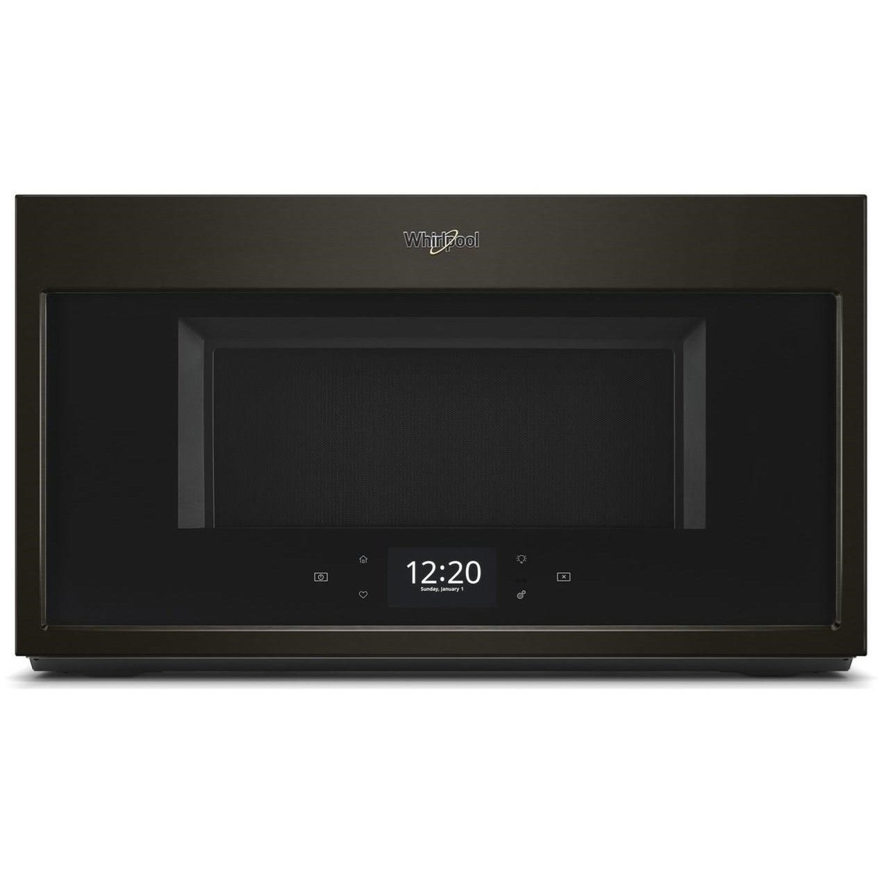 Whirlpool black stainless microwave top over the range
